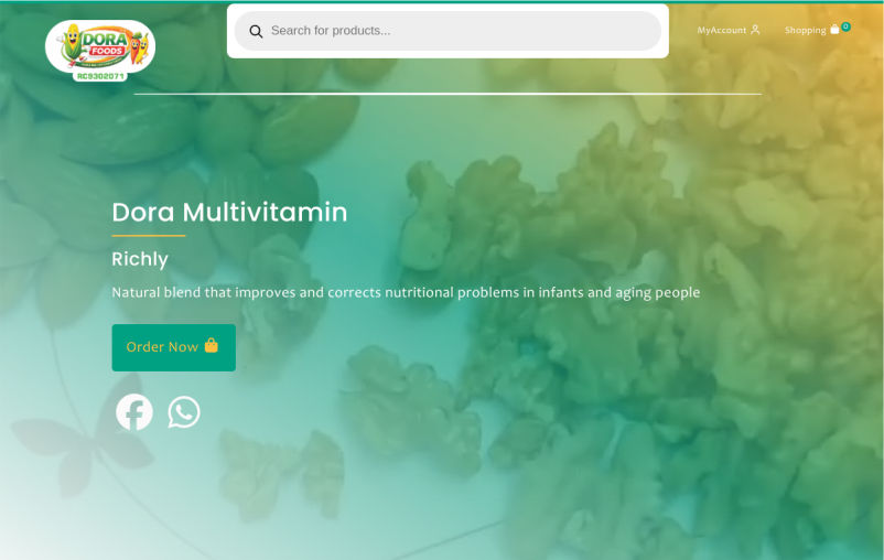 Desktop preview of doramultivitaminfoods.com.ng