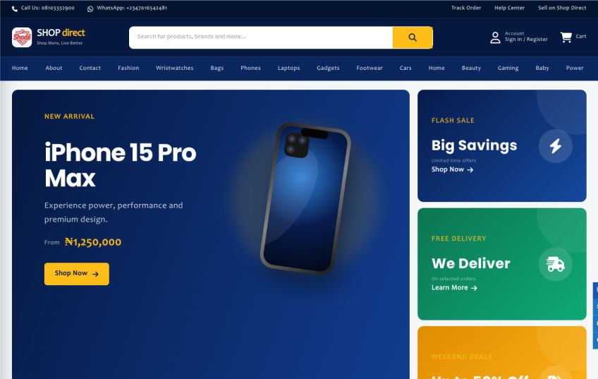 Desktop preview of shopdirectinlagos.com.ng