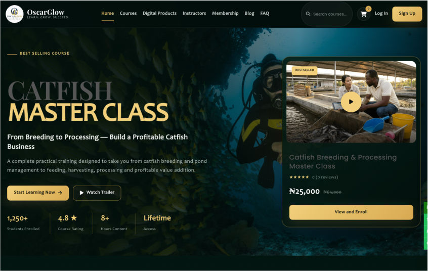 Desktop preview of oscarglow.com.ng